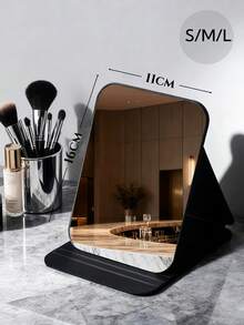 1 pièce Miroir de maquillage pliable de style Y2K, léger et portable, en matériau de haute qualité en PU, convient à diverses occasions, design compact carré pliable, idéal pour la maquillage, prix abordable, peut également être utilisé comme décoration intérieure - Multicolore - Voir 1