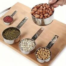 5pcs/10pcs Stainless Steel Measuring Cup And Spoon Set, 5pcs Measuring Spoons + 5pcs Measuring Cups, Stackable Stainless Steel Measuring Cups And Spoons, Coffee Spoon, With Markings For Dry And Wet Ingredients, Cooking, Baking, Coffee, Dishwasher - Kitchen Tools For Cooking And Baking, Kitchen Supplies, Baking Tools - Silver - View 6
