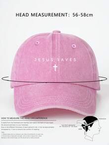 1pc Men's Printed "JESUS SAVES" Cross Washed Baseball Cap, Streetwear Casual Hat For Spring, Autumn, Travel, Beach Vacation - Baseball Cap - View 7