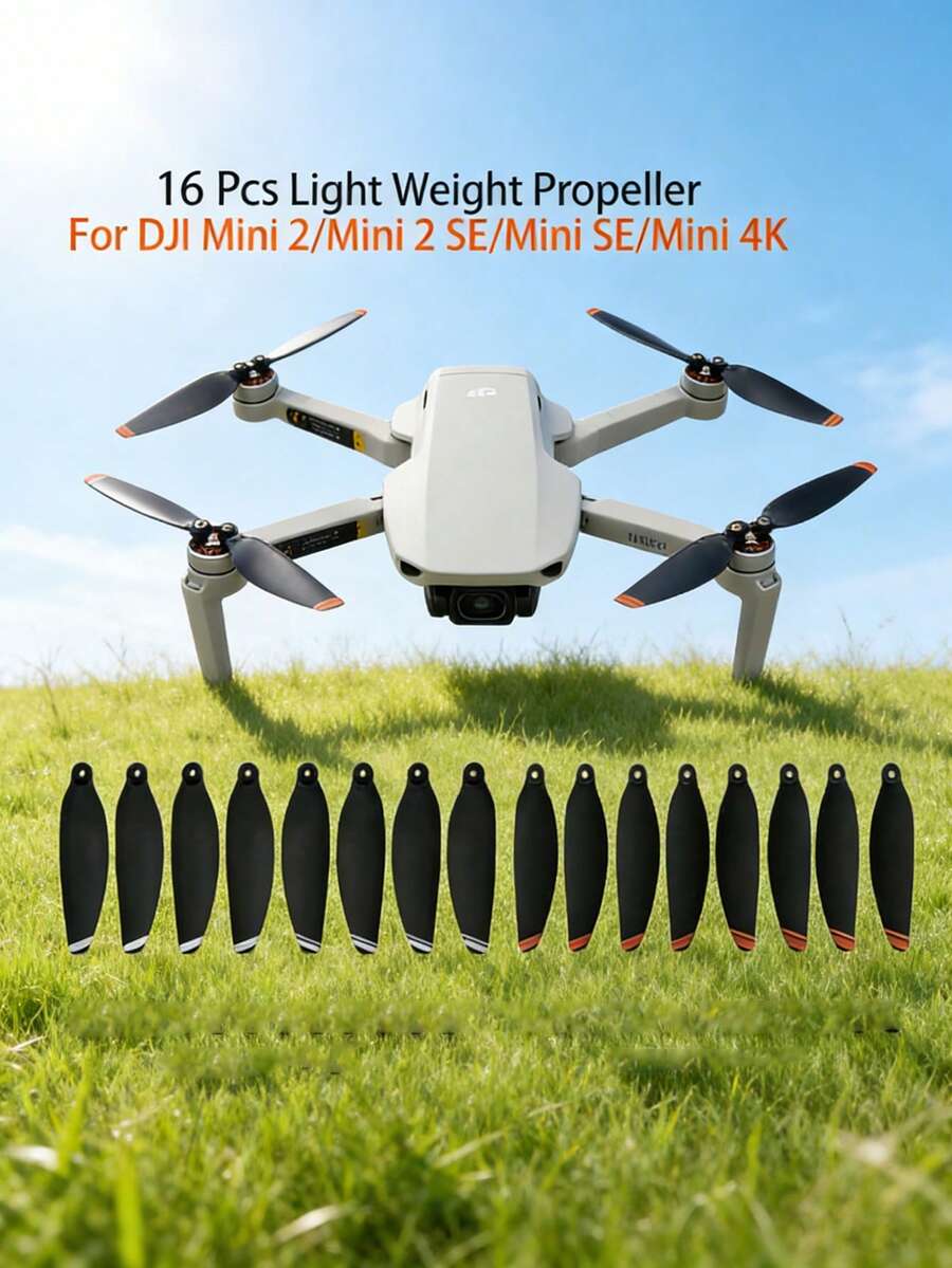 16Pcs Lightweight Propellers, Low-Noise Replacement Blades, Spare Propeller Accessories Compatible With Mini 2 / Mini 2 SE / Mini SE / Mini 4K Drone, Quadcopter Replacement Parts (Drone Not Included)