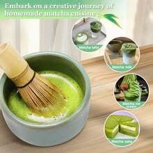Juego de Matcha, que incluye batidor de bambú, cuchara de Matcha, soporte para batidor de Matcha, tamiz de Matcha, un regalo para amantes del Matcha - Estilo aleatorio - Ver 2