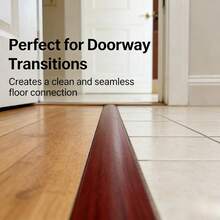 1pc Molding Floor Transition Strip For Tile To Laminate/Vinyl And Carpet, PVC Flat Divider Strip For Joining Flooring Gaps, Self Adhesive Vinyl Floor Edge Strip Wood Grain Finish - Cuttable - C - View 7