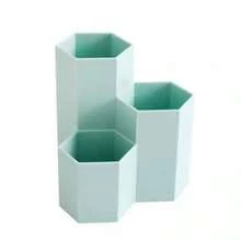 Juego de organizador de escritorio de acrílico - Incluye caja organizadora de maquillaje, soporte para bolígrafos, taza para lápices con 4 compartimentos, adecuado para escritorio de oficina, oficina en casa y escuela - Multicolor - Ver 7