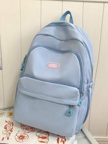 Ny ryggsäck i avslappnad stil, lämplig för gymnasieelever, högskolestudenter, stor kapacitet, flera fickor, multifunktionell, mångsidig - Multifärgad - Visa 2