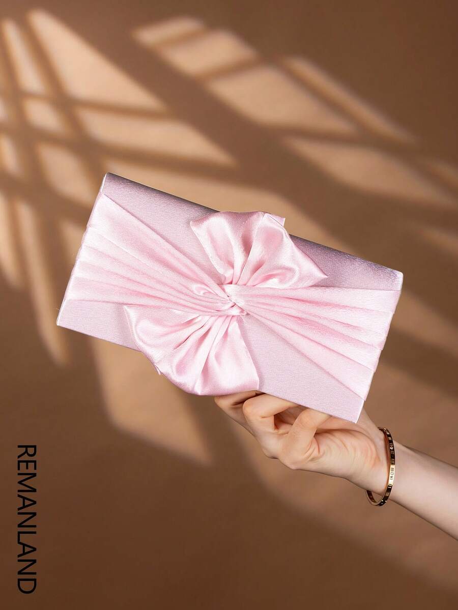 REMANLAND Elegant Satin Solid Color Party Clutch, Luxurious Women's Evening Bag, Suitable For Parties, Galas And Other Occasions