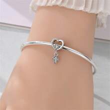 Mặt dây chuyền hình thánh giá, cánh thiên thần và trái tim bằng bạc Sterling 925, trang sức Cơ đốc giáo khắc chữ truyền cảm hứng, phù hợp với vòng tay kiểu Châu Âu tự làm cho phụ nữ. - Nhiều màu - Xem 9