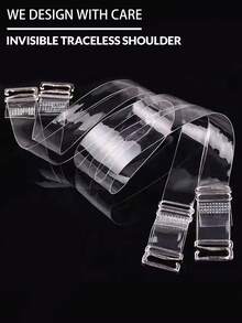 Bộ 1 dây áo ngực trong suốt vô hình dành cho nữ, bao gồm 1 dây sau và 2 dây đeo vai, dây thay thế có thể điều chỉnh, chống trượt, độ co giãn cao, lý tưởng cho váy hở lưng, váy cưới và trang phục trễ vai. - Nhiều màu - Xem 7