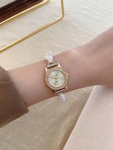 Fashionable Design Women's Quartz Watch Exquisite And Compact Suitable For Daily Matching Birthday/Graduation Gifts Leisure Party Banquets - Gold - View 3