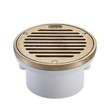 Zurn FD2220-PV3-NT Medium-Duty Floor Drain with Nickel Top PVC Body 3" PVC Hub Connection - Níquel - Ver 2