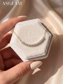 1 chiếc dây chuyền đá Zirconia cao cấp, dây chuyền xương đòn bằng bạc 925 thanh lịch, món quà trang sức tinh tế, phù hợp cho các cô gái đeo hàng ngày và trang trí. - phong cách 1 - Xem 4