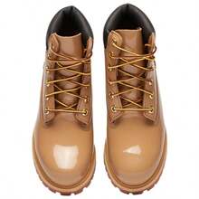 Timberland Premium 6" Waterproof Patent Leather Boots Toddler Tan/Black TB0A6BE6A3K - màu nâu - Xem 4