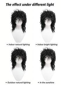 anxin Retro 80s Hair Metal Rocker Blonde Wig: Step Back Into The Era Of Big Hair And Electric Riffs With This Voluminous Curly Blonde Wig, Perfect For Embodying Iconic Hair Metal Guitarists, Stage Frontmen, And Rock Legends At Tribute Concerts And Retro-Themed Cosplay Events - Multicolor - View 8