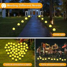 20pcs LED Solar Bubble Ball Lights, 8 Modes, Smart Sensor, IPX4 Waterproof, Outdoor Garden Decor For Pathway, Lawn, Wedding, Party And Holiday Ambiance - Warm white light - View 8