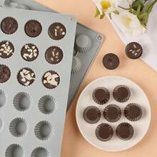 30-Cavity Mini Chocolate Silicone Mold | Cylinder Candy Pudding French Dessert Cupcake Baking Tool, Suitable For Christmas, Halloween, Thanksgiving, Mother's Day, Graduation Season - Grey - View 2