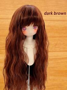 1pc BJD Doll Wig, MJD Doll Wig, SD Doll Wig, 3/4/6 Inch Bangs Soft High-Temperature Fiber Wig Blank, Personalized DIY Cotton Doll Making Accessory Wig Blank, 60cm Dream Fairy Wig With Inward Curled Bangs - Wavy - View 18