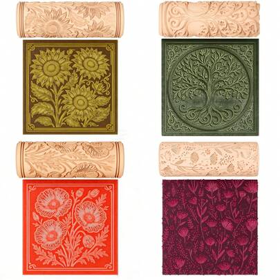 Bộ dụng cụ làm gốm họa tiết hoa và cây mùa xuân & hè | Họa tiết hoa, cây và cành, lý tưởng để làm khuyên tai, mặt dây chuyền, đồ trang sức thủ công ngày lễ và tác phẩm nghệ thuật, được thiết kế dành cho nghệ sĩ, dụng cụ làm gốm.