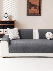 1pc Waterproof Sofa Cover, Breathable And Soft, Machine Washable, Pet Friendly, Durable For All Seasons, Suitable For 1/2/3/4 Seater Sofa Armrest Backrest - Dark Grey - View 6