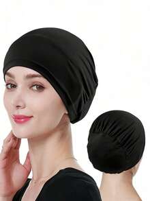 Soft Breathable Headwear For Daily Basics & Casual Styling | Hair-Wrapping Undercap Design Hair Sleep Cap Sleep Bonnet - Color - View 1
