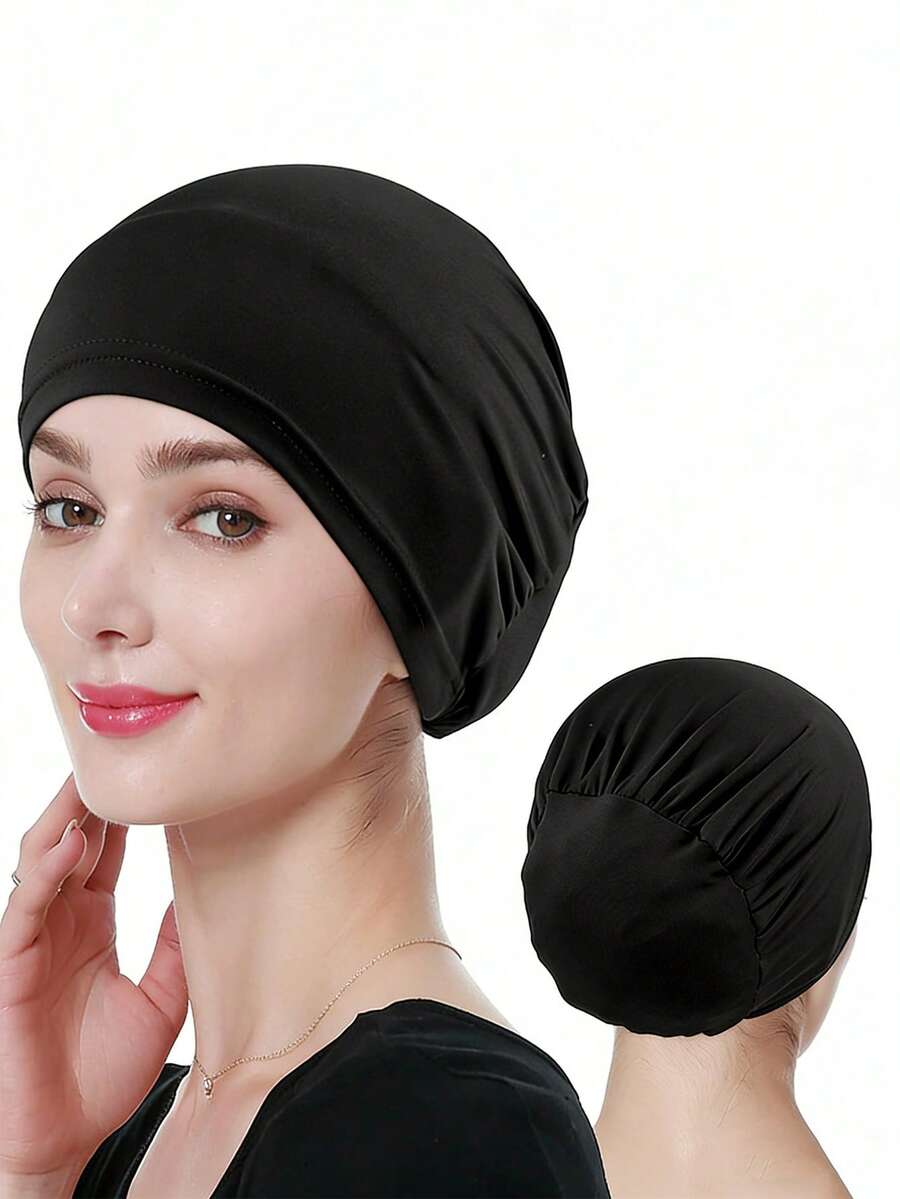 Soft Breathable Headwear For Daily Basics & Casual Styling | Hair-Wrapping Undercap Design Hair Sleep Cap Sleep Bonnet - Color - View 1