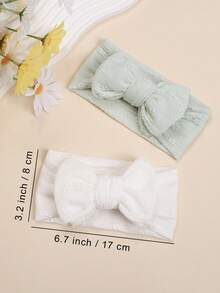 2/5pcs Baby & Kids Soft Elegant Fashion Double-Layer Mesh Bow Headbands, Cute Toddler Elastic Hair Accessories, Suitable For Daily Use, Spring/Summer - Multicolor - View 4