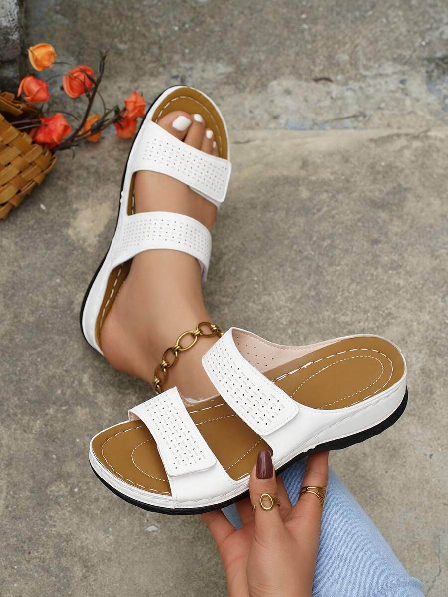 Women's Platform Wedge Sandals, Fashion Shoes - White - View 1