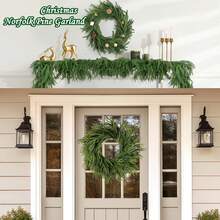 2 Pcs Artificial Norfolk Pine Garlands 6ft Real Touch Winter Pine Christmas Garland, Faux Greenery Garland For For Mantle Table Fireplace Indoor Outdoor Holiday Party Decoration (2) - 2 - 查看 7