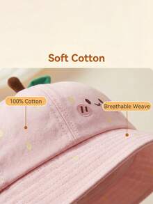 1-3 Years Old Kids Cartoon Bucket Hat, Cute Fruit Design Sun Protection - 1PC - View 7