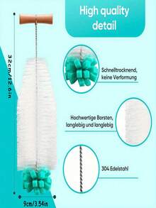 杯刷，长柄杯刷，厨房玻璃瓶清洁刷，瓶杯刷，手持式非电动清洁工具，适用于玻璃瓶、塑料瓶、酒瓶等，不会造成损坏，清洁工具 - 多色 - 查看 9