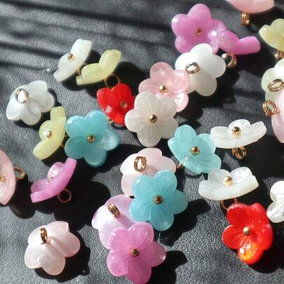 6/12 قطعة أزرار مزخرفة ثلاثية الأبعاد من الأسيتات بزهور اللوز، إكسسوارات DIY للكارديجان المحبوك والسترة