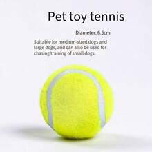 4 Interactive Dog Tennis Balls, High-Elastic Rubber Materi - Yellow - View 2