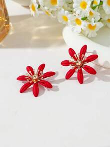 1 Paar modische, exquisite, leuchtende Gänseblümchen-Blüten-Ohrringe, elegant geeignet für Hochzeit, Party, Date, Reise, Geschenk für Freunde, Blumen-Ohrringe - Blumenohrringe - Übersicht 13