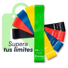 Set de 5 bandas de resistencia Lincky, bandas elasticas, para entretenamiento de fueza ideal para yoga, pilates, banda latex varios colores - Multicolor - Ver 5