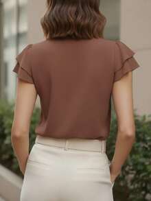 Elegant Women's Blouse - Rỉ Nâu - Xem 3