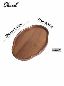 shoxil 1 Stück asymmetrisches Kosmetik-Organizer-Tablett aus Holz, dunkles Holz mit hohen Kanten, multifunktionales Tablett für Kosmetik, Schmuck, Parfüm, Couchtisch, Badezimmer und Eingangsbereich - Tablett - View 13