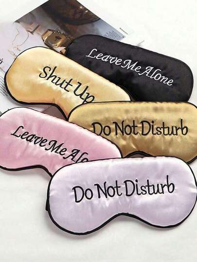 1pc/2pcs Funny Silk Sleeping Eye Mask, Soft & Light Blocking Eye Cover, Adjustable Strap Airplane Sleep Mask Suitable For Men And Women For Travel, Nap, Meditation,School,Back To School,Travel,Travel Essentials,Home Essentials,Eye Mask,Sleep Mask