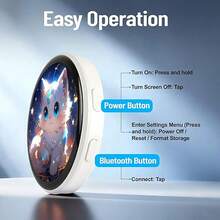 2026 New Electronic Badge With Display, Dynamic Touch ,High Frame Rate, 600mAh Battery Life, 6.0 Bluetooth, USB Magnetic Charging, Anime Brooch & Digital Badge Compatible With Anime Fans To Wear On Occasions, Cosplay And Concerts - 白色 - 查看 4