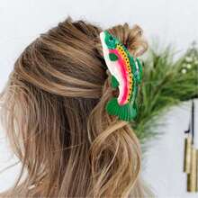 1pc Ocean Series Acrylic Printed Claw Clip With Small Fish, Turtle, Lobster, Hair Claw, Vacation Style Unique Niche Hair Clip - Multicolor - View 9