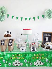 1件足球主題生日派對桌布，綠色足球派對桌布，足球生日派對桌飾，足球風格一次性桌布，足球活動用品，成人派對桌飾，嬰兒洗禮裝飾，性別揭曉裝飾，家居裝飾，房間裝飾，廚房裝飾，男孩生日禮物，單身派對用品，生日裝飾，派對小禮物 - 綠色足球 - 查看 8