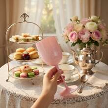 Ly rượu vang chân đế bằng nhựa 16oz, không vỡ/chống vỡ, có thể tái sử dụng, an toàn thực phẩm, dùng được trong máy rửa chén, thích hợp cho sinh nhật và tiệc tùng (Hồng, Đen, Trắng) - Xem 2