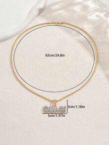 1 chiếc dây chuyền mặt dây chuyền đá Cubic Zirconia phong cách Hip-Hop Châu Âu và Mỹ - Nhiều màu - Xem 3