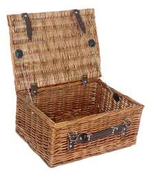 Red Hamper 36cm Double Steamed Wicker Picnic Basket - 棕色 - 查看 1