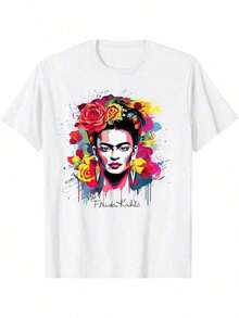 Frida Kahlos - Variety Of Items Casual T-Shirts Graphic Tees Album Art Pattern Print Casual Soft Short Sleeve Pure Cotton 220gsm T-ThirtSporty Casual Wear,Athleisure,Streetwear,Comfortable & Soft,Breathable Fabric,Lightweight,Relaxed Fit,Classic Design,Timeless Style,Summer Outfits For Women,Spring Outfits For Women,Summer Clothes,St Patricks Day Women,Spring,Spring Break Outfits,Spring,Vintage Women Clothes,Summer Tops For Women,Tops For Women,Tops Women Clothes,Spring Clothes,Cute Tops Women,Cute Tops Women,Vacation Outfits Women,Summer Outfits For Women,Summer Outfits,Beach Outfits - trắng - Xem 1