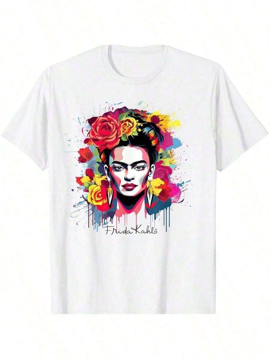 Frida Kahlos - Variety Of Items Casual T-Shirts Graphic Tees Album Art Pattern Print Casual Soft Short Sleeve Pure Cotton 220gsm T-ThirtSporty Casual Wear,Athleisure,Streetwear,Comfortable & Soft,Breathable Fabric,Lightweight,Relaxed Fit,Classic Design,Timeless Style,Summer Outfits For Women,Spring Outfits For Women,Summer Clothes,St Patricks Day Women,Spring,Spring Break Outfits,Spring,Vintage Women Clothes,Summer Tops For Women,Tops For Women,Tops Women Clothes,Spring Clothes,Cute Tops Women,Cute Tops Women,Vacation Outfits Women,Summer Outfits For Women,Summer Outfits,Beach Outfits - trắng - Xem 1