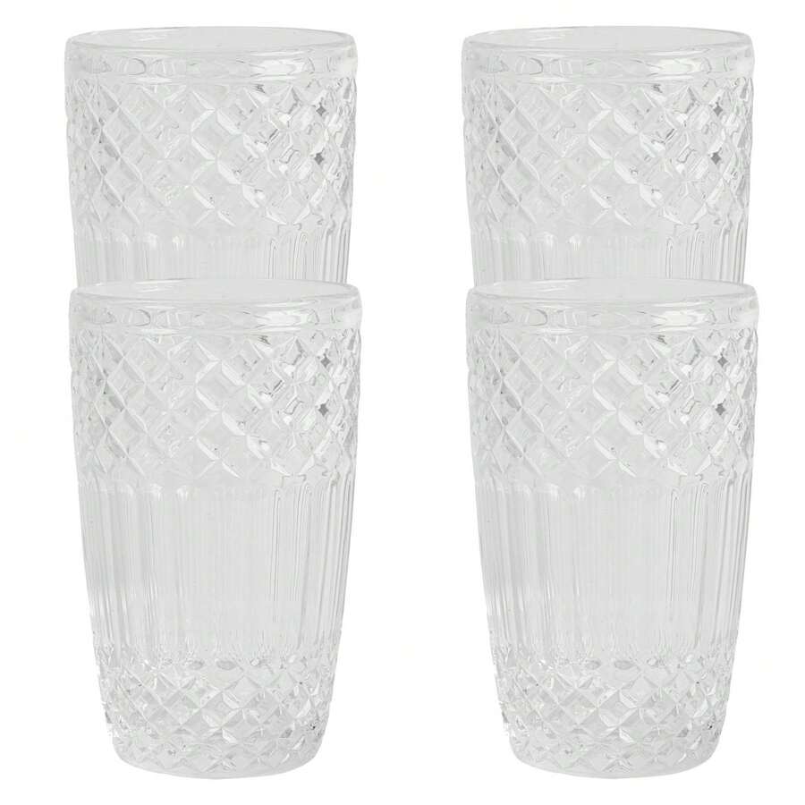 Juego de 4 Vasos de cristal de 380ml Transparente San Ignacio - Blanco - Ver 1