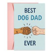 1PC Cute "Best Dog Dad Ever" Father's Day Card (With Envelope) - Fist Bump With Paw Illustration, Greeting Card For Dog Dads - Multicolor - View 9