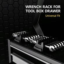 WAENLIR 12PCS Magnetic Modular Wrench Organizer Set-Drawer Storage Rack With MetricSAE Labels, Wrench Holder With Magnet, Men, Father, Boyfriend, DIYers Mechanics (Black) - Default - View 6