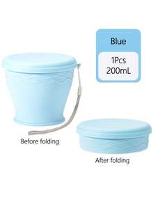 1pc 200ml Collapsible Silicone Travel Cup, Leak-Proof Portable Reusable Water Bottle Suitable For Outdoor Camping, Hiking And Travel - A - View 8