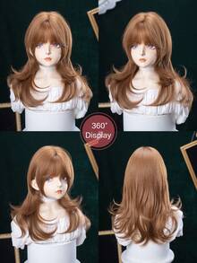 alicegarden Tóc giả tổng hợp dài 22 inch với kiểu tóc xoăn tự nhiên và màu lông mày nâu mocha tuyệt đẹp. Được thiết kế có mái, tóc giả này được làm từ sợi chịu nhiệt để đảm bảo độ bền. Bộ tóc giả này hoàn hảo để sử dụng hàng ngày, mang lại vẻ ngoài tự nhiên và chân thực, giống như tóc thật. - Màu nâu  Mocha - Xem 9