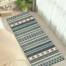 1 tấm thảm chống trượt phong cách Bohemian màu xanh lá cây, dày 10mm, trọng lượng 1000g/m², dùng cho nhà bếp, cửa ra vào, hành lang phòng khách. - 1 - Xem 2