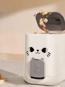 1个宠物猫脸造型分格喂食饮水碗，可拆卸易清洗，适合幼猫 - 1.8升 - 查看 5